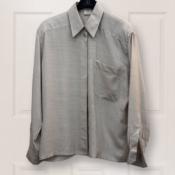 Escada Beige Button Down Silk Shirt Size 40 (US: 10) - Picture 1 of 4